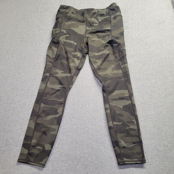 Athleta Ultimate Stash Leggings Camo Green Women's Medium Workout Gym Yoga Pants - Picture 1 of 10